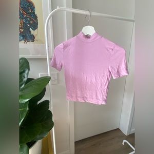 Aritzia Babaton crop short sleeve top